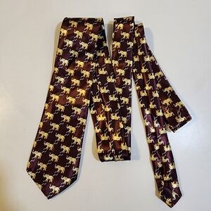 ARSITE 100% Silk men's Elephant print  neck Tie